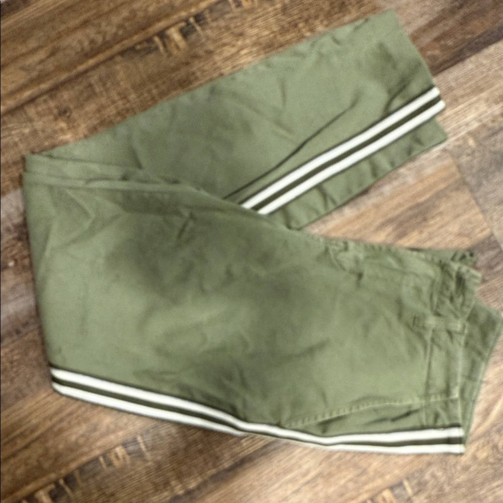 L'AGENCE 
 Olive Joggers with White Stripes